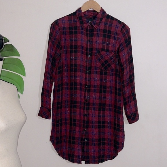 Rails Bianca Flannel Shirtdress in Red Black size XS - Picture 13 of 13